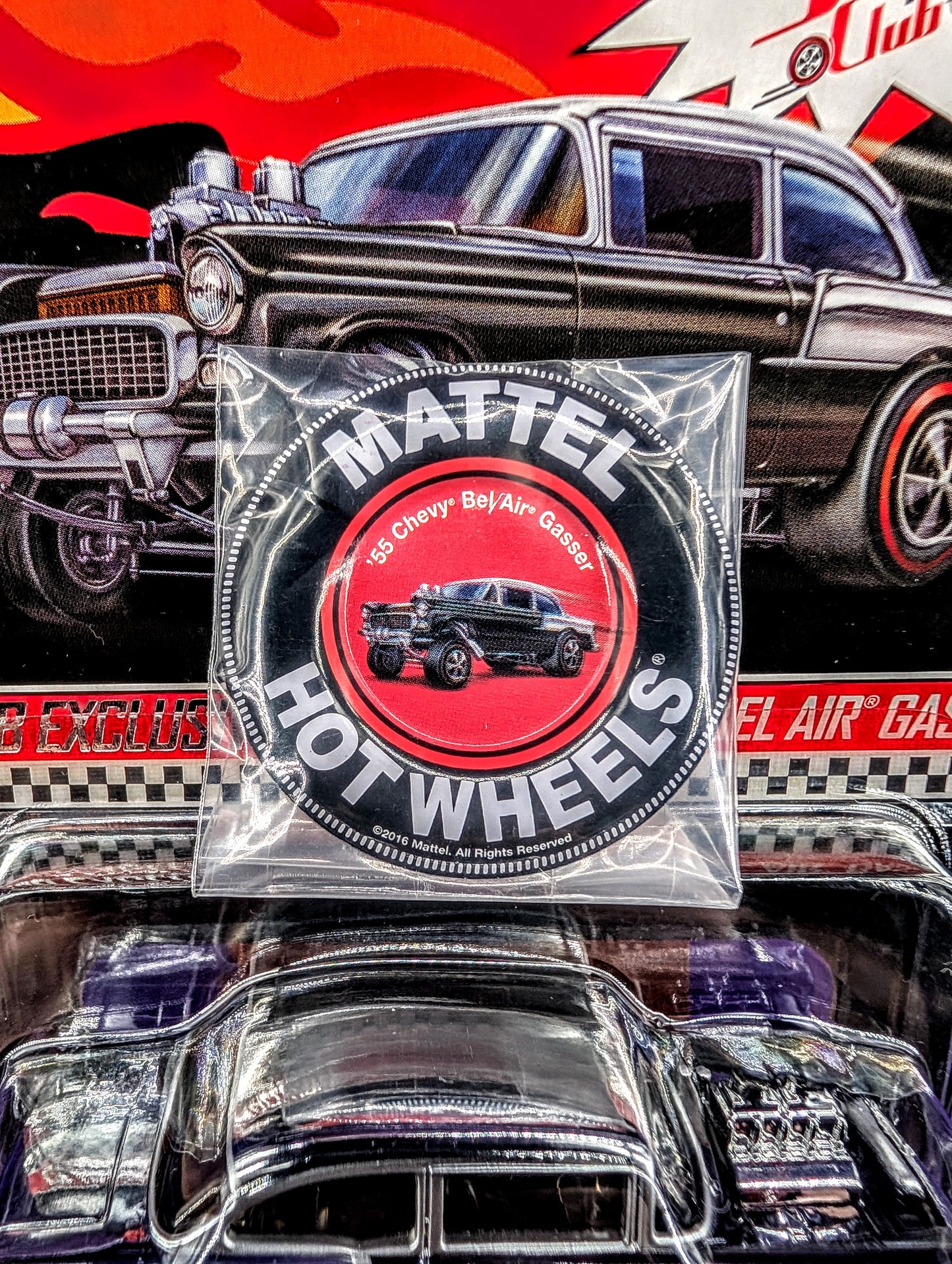 Hot Wheels RLC '55 Chevy Bel Air Gasser #00344/03000 w/ Button - 2016 Club Car - Red Line Club - Very Low Number