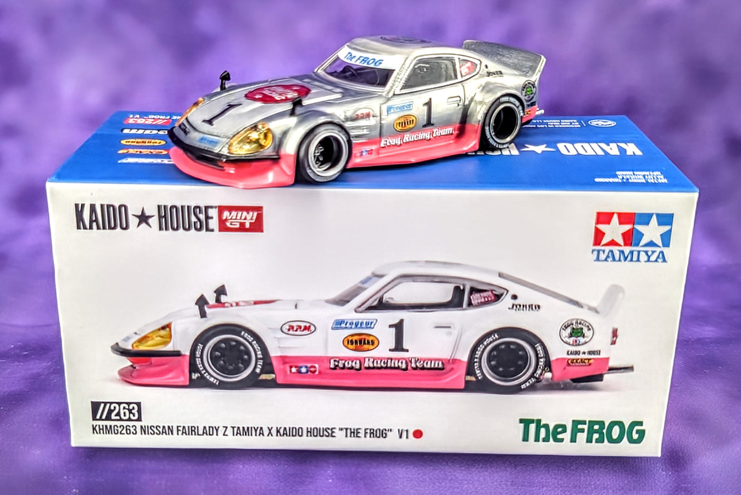 CHASE Kaido House x Mini GT Nissan Fairlady Z Tamiya "The Frog" V1 - # 263 - RAW Metal