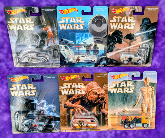 Hot Wheels Star Wars Set of 6 - Artwork by Ralph McQuarrie - 2017 Premium
