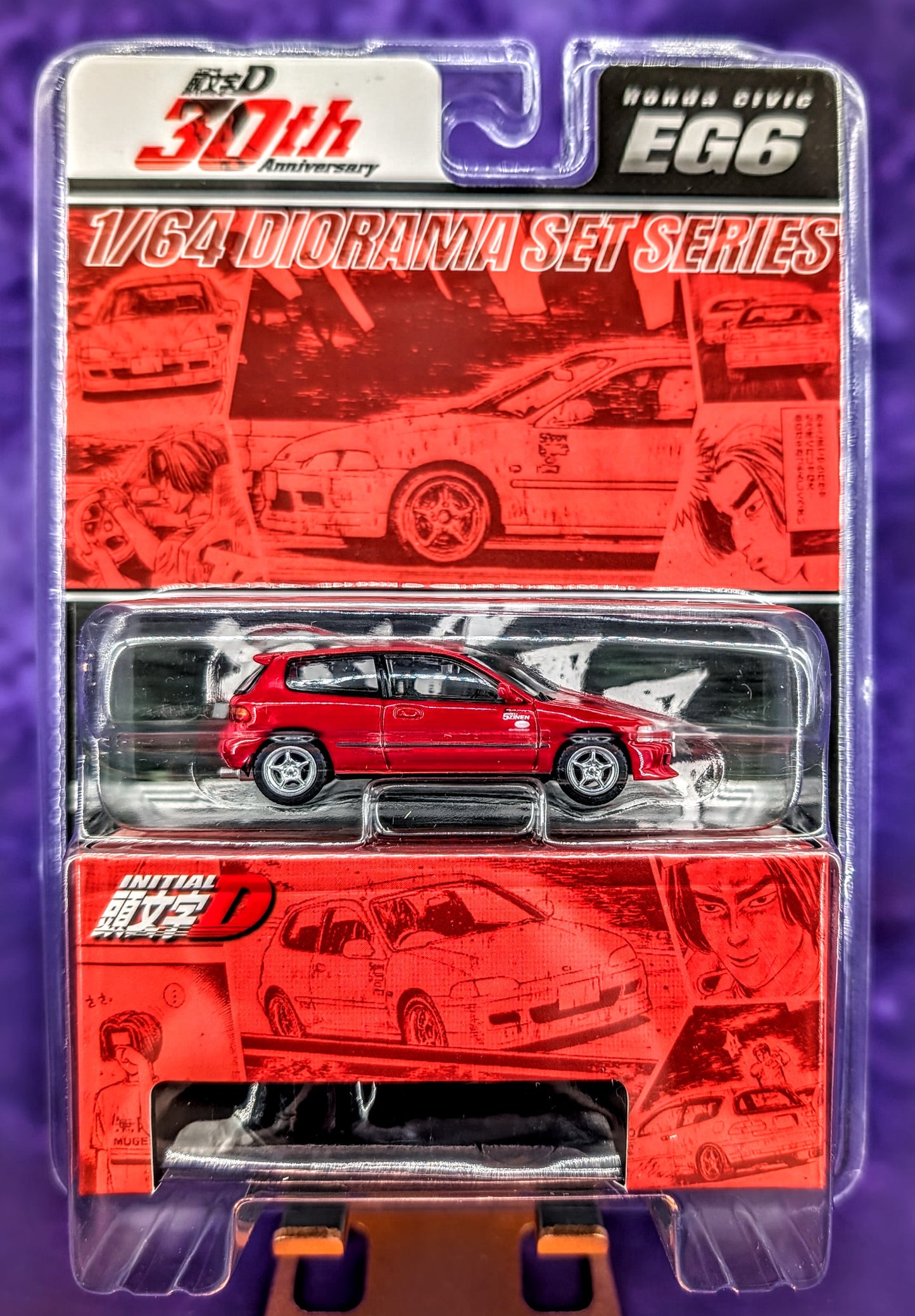 Hobby Japan 1:64 Initial D 30th Anniversary Honda CIVIC (EG6) Myogi Night Kids / INITIAL D Shingo Shoji VS Takumi Fujiwara – JDM64