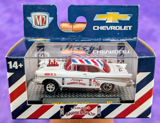 M2 Machines 1957 Chevrolet Bel Air Gasser - Barber Shop - R82 23-76