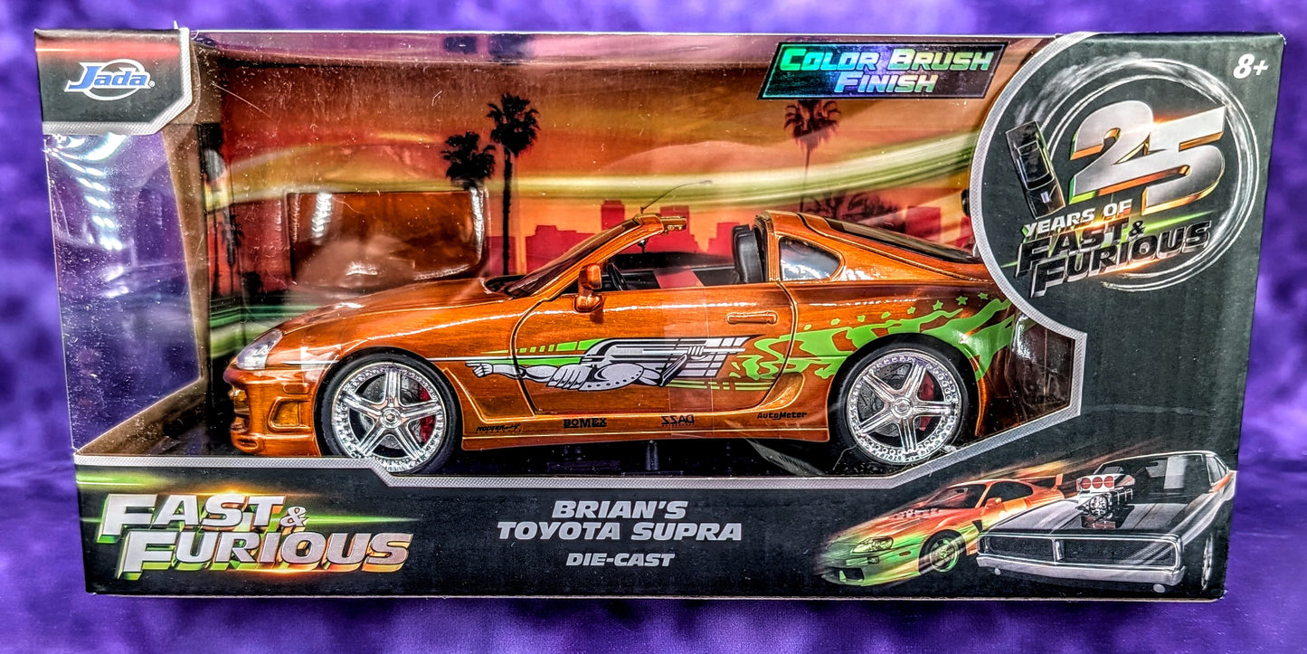Jada 1:24 Fast & Furious Brian's Toyota Supra (Color Brush Finish) - 25th Anniversary Edition