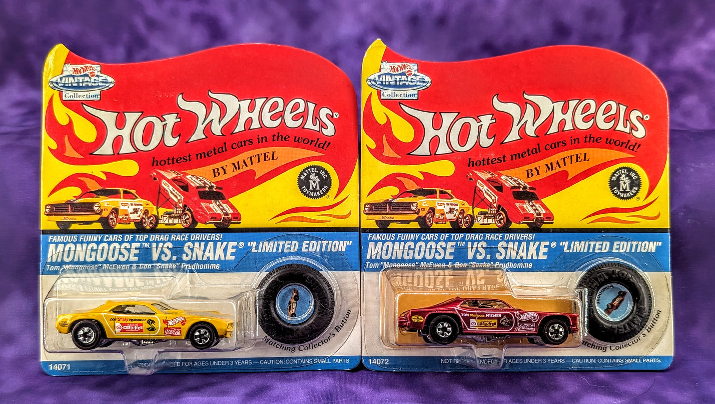 Hot Wheels Mongoose vs Snake - Set of 2 - Vintage Collection "Limited Edition" - 1 of 10,000