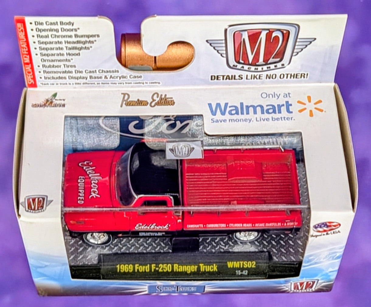 M2 Machines 1969 Ford F-250 Ranger Truck - Edelbrock - Walmart Exclusive- WMTS02 15-42