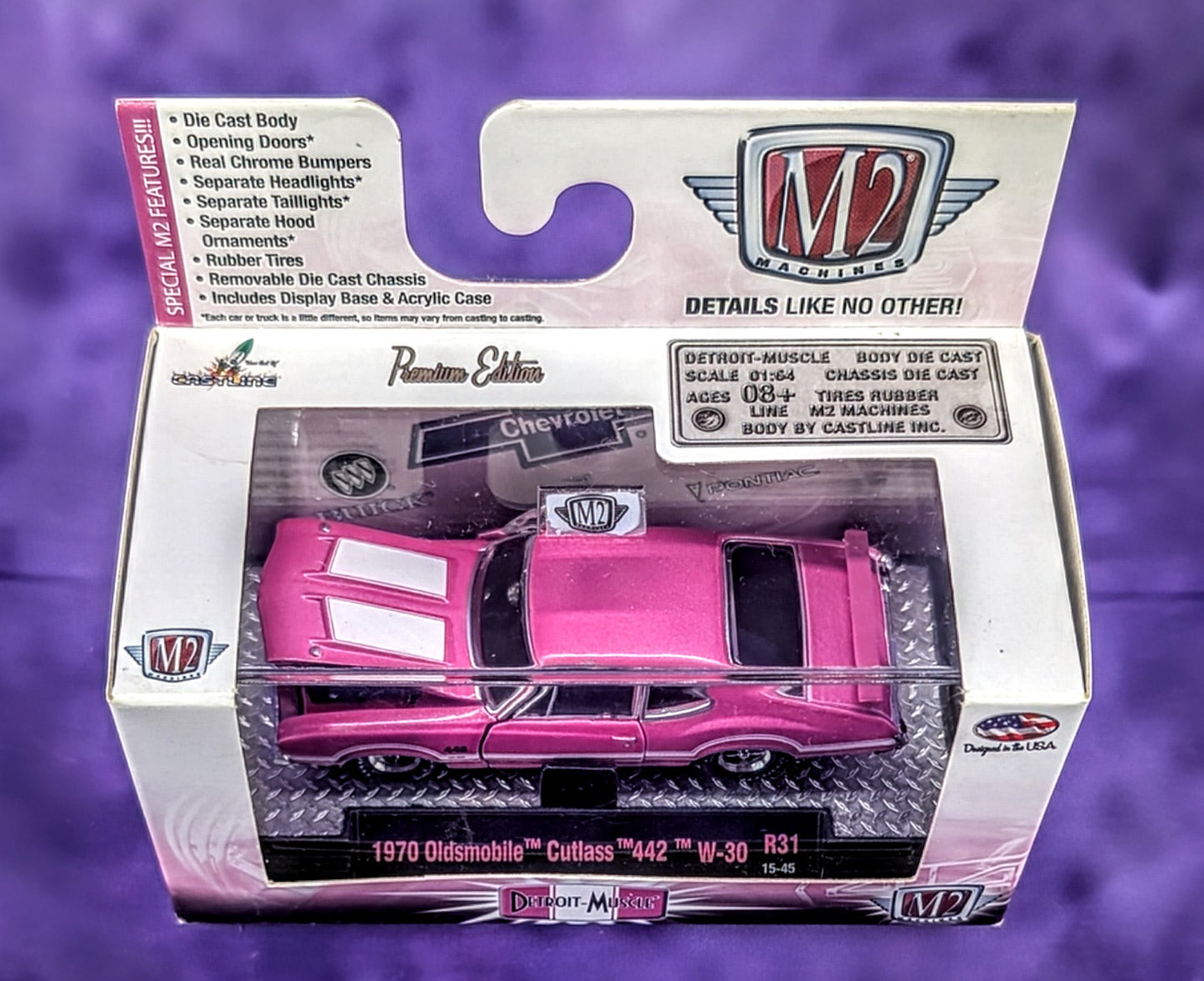 M2 Machines 1970 Oldsmobile Cutlass 442 W-30 - Detroit-Muscle