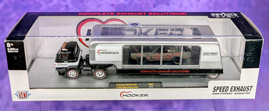 M2 Machines 1970 Dodge L600 COE Truck & 1966 Dodge Charger Gasser - Hooker Exhaust - R47 21-12