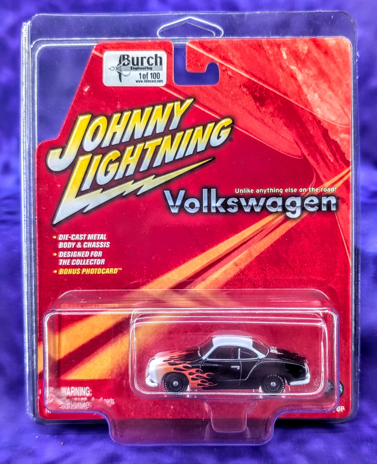 CHASE Johnny Lightning 1966 Volkswagen Karmann Ghia - 1 of 2 White Lightning - Burch Engineering 1 of 100