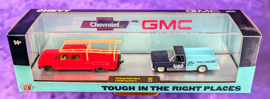 M2 Machines 1973 Chevrolet Cheyenne Super 30 & 1975 GMC Sierra Grande 15 - R82 24-37