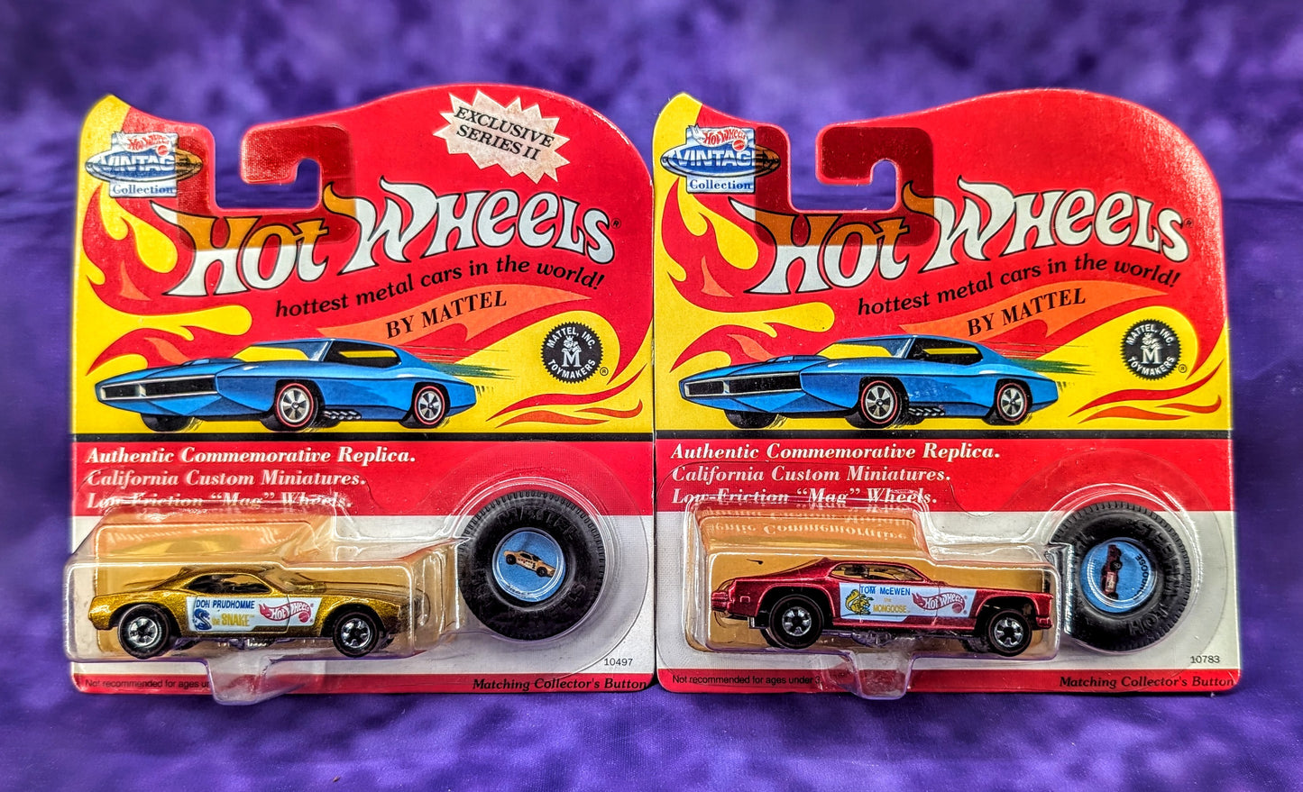Hot Wheels Snake & Mongoose - Set of 2 - Vintage Collection Series II