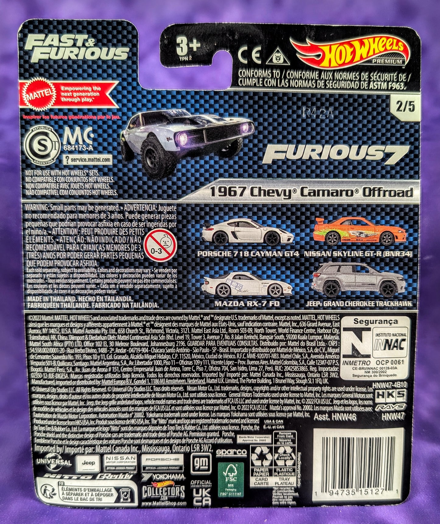Hot Wheels 1967 Chevy Camaro Offroad - Fast and Furious - Premium