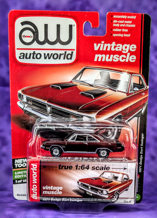 CHASE! Auto World 1971 Dodge Dart Swinger (Ultra Red Chase) - Vintage Muscle (Release 5)
