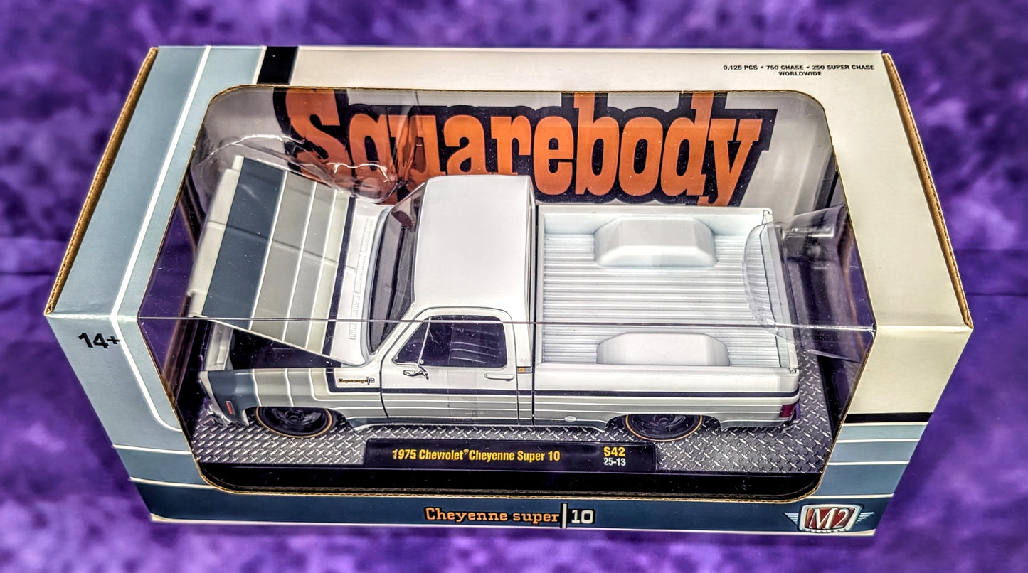 M2 Machines 1975 Chevrolet Cheyenne Super 10 - Squarebody Syndicate - Walmart Exclusive - 1/24 Scale