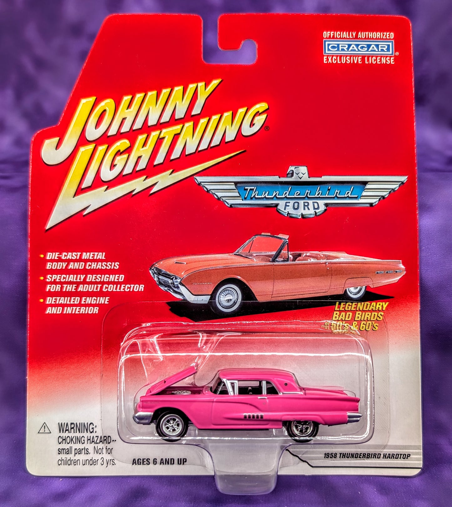 CHASE Johnny Lightning 1958 Thunderbird Hardtop - White Lightning - Legendary Bad Birds