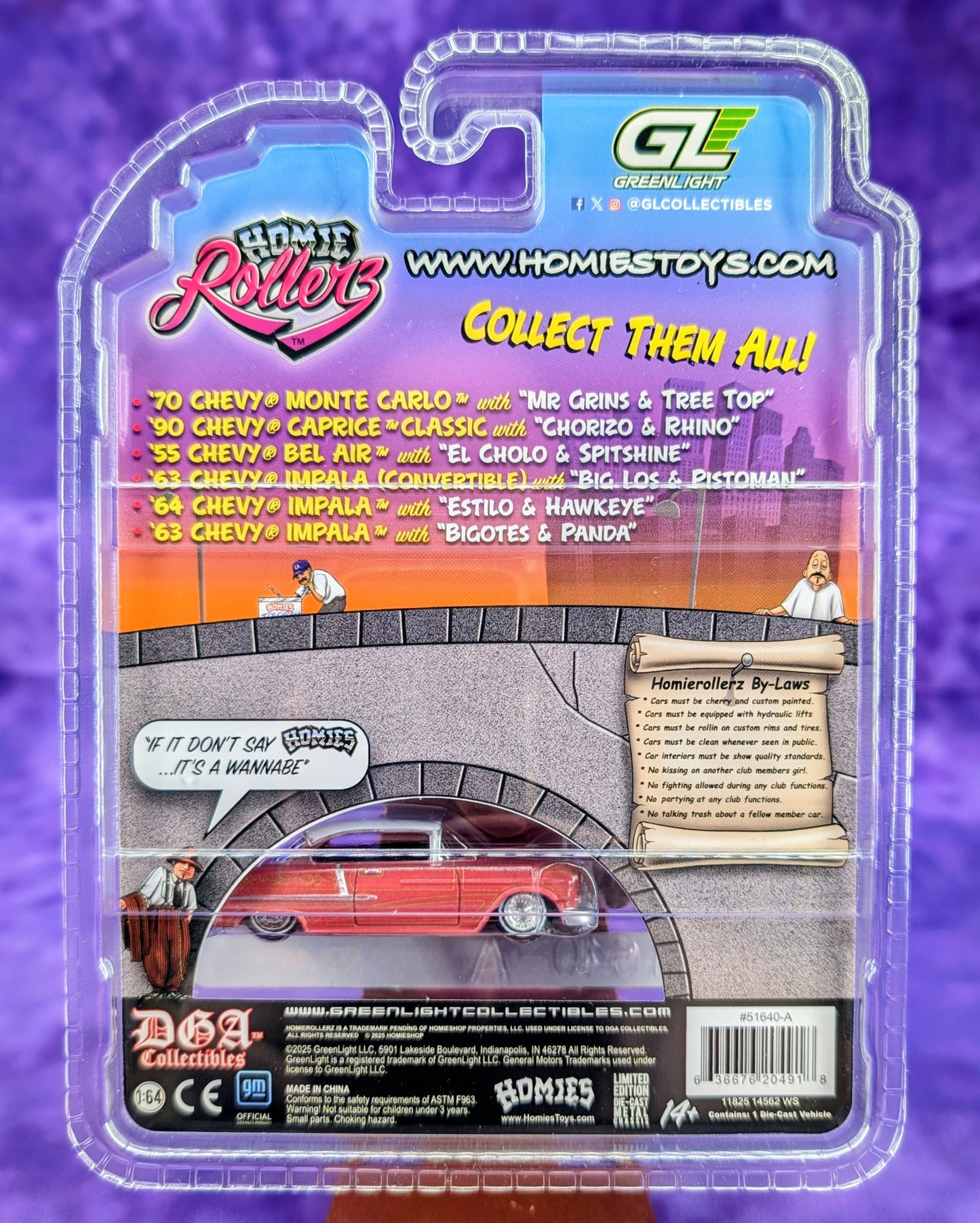 Homie Rollerz 2025 - Set of 6 Cars - Series 1 Assortment - Greenlight x DGA