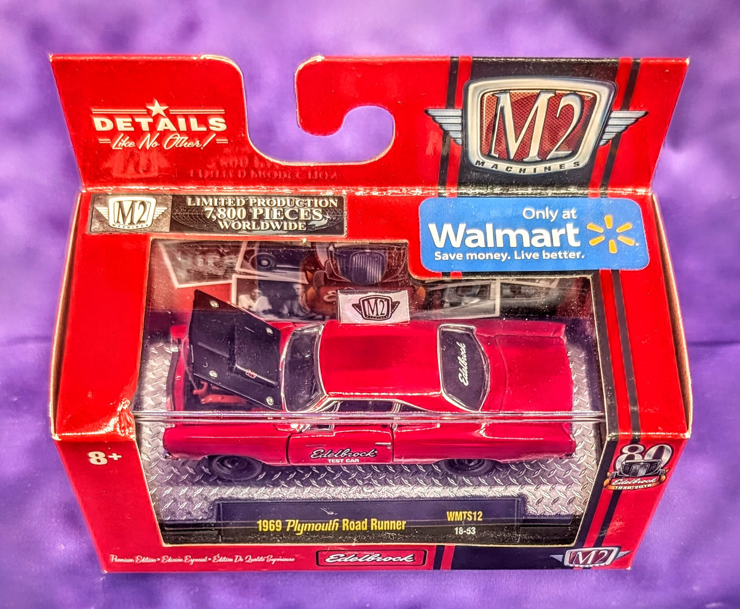M2 Machines 1969 Plymouth Road Runner - Edelbrock Test Car - Walmart Exclusive