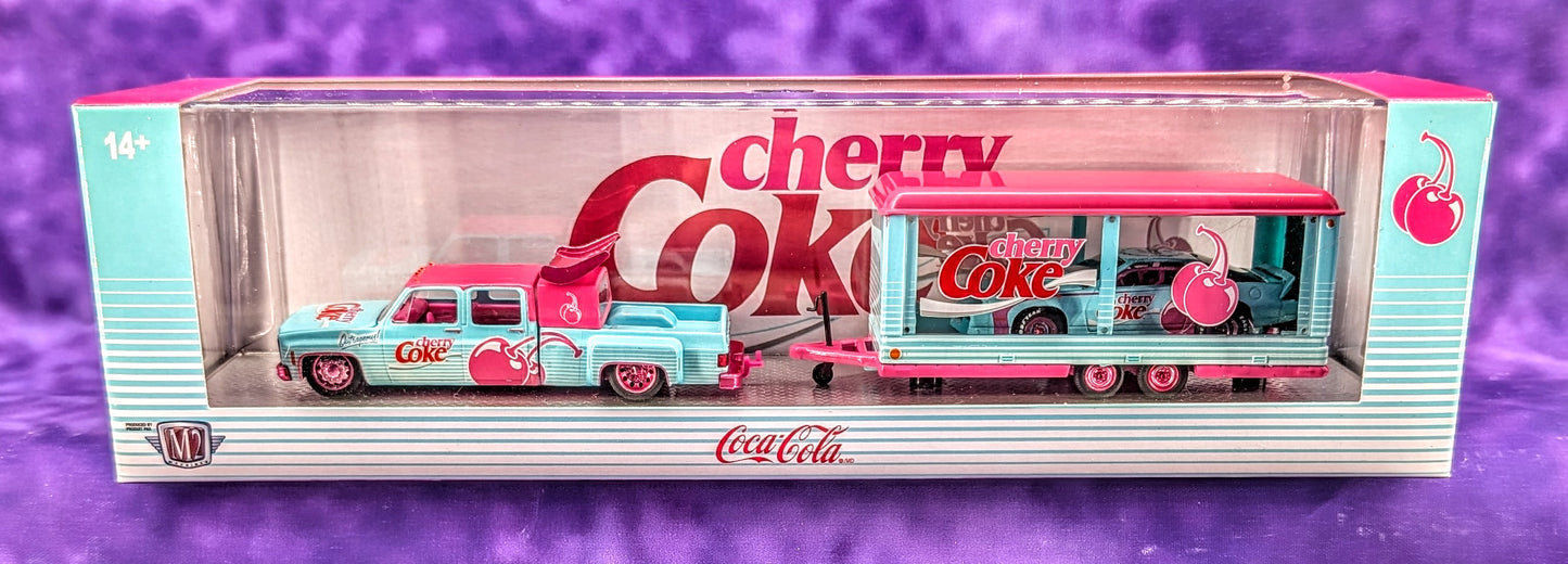CHASE M2 Machines 1973 Chevrolet Cheyenne Super 30 & 1985 Chevrolet Camaro IROC-Z - Cherry Coke - Truck-Loads