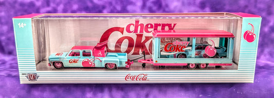 CHASE M2 Machines 1973 Chevrolet Cheyenne Super 30 & 1985 Chevrolet Camaro IROC-Z - Cherry Coke - Truck-Loads